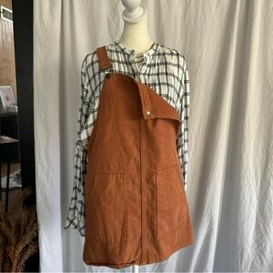 Sadie and sage - boutique - canvas cotton overall skirt / dress  - medium